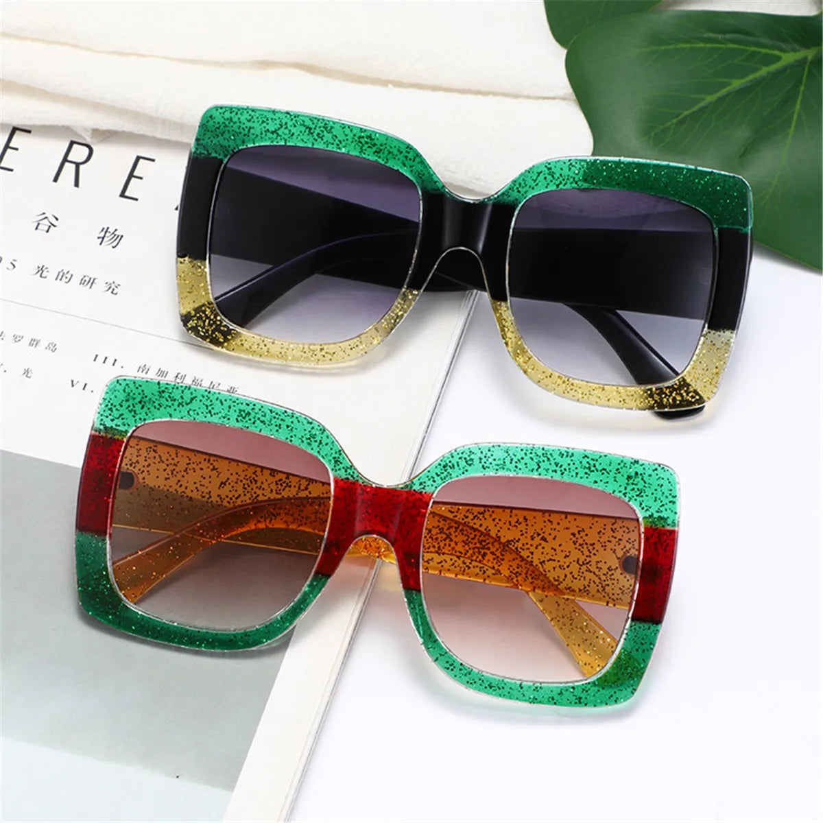 Trendy Oversized Big Frame Square Sunglasses Women Men Retro Fashion Outdoor Shades Glasses