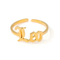Fashion Non Tarnish 18K Gold Silver Plated Horoscope Astrology Adjustable Stainless Steel 12 Zodiac Sign Rings Jewelry for Women