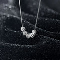 5 Pieces Moved Crystal Balls Choker Necklaces 925 Sterling Silver Women Fashion Jewelry
