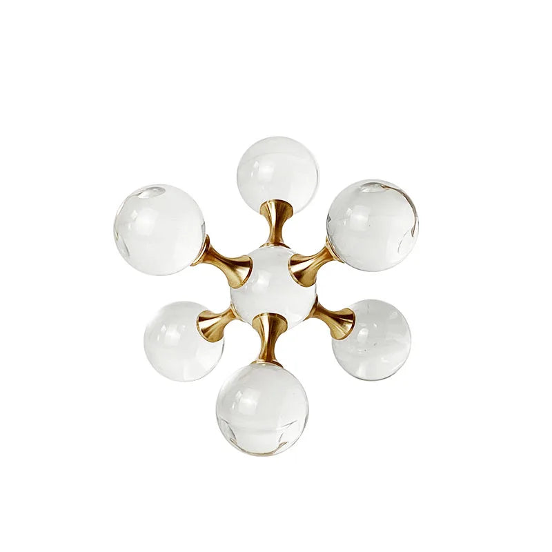 Modern Desktop Decorations Room Decor Geometric Metal Crystal Water Molecular Structure Ornaments