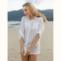 See Through Vacation Shirts Wholesale Solid Color Beach Cardigan Custom logo Thin Bikini Cover up Factory Directly