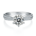 Luster Jewellery 1.5ct Moissanite Diamond Custom Wedding S925 Sterling Silver Ring for Women