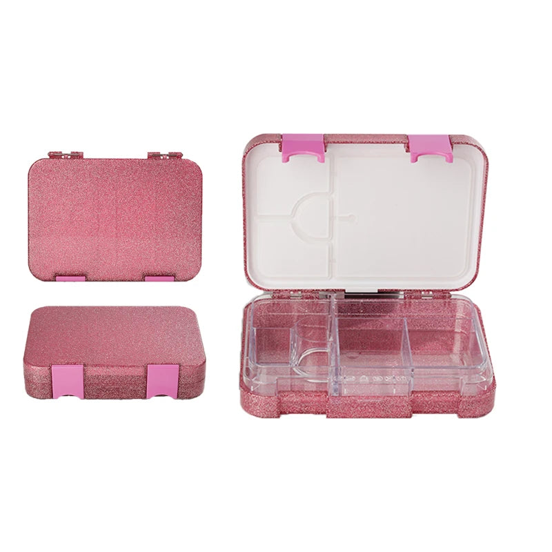 Back to School Tritan Portable Lunch Box Kids Bento Box Sparkling Food Container Glitter Leakproof Lunchbox Food Packaging