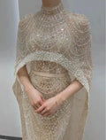 Luxury Crystal Sequins Embroidery Beads Handmade Bridal French Beaded Lace Fabric