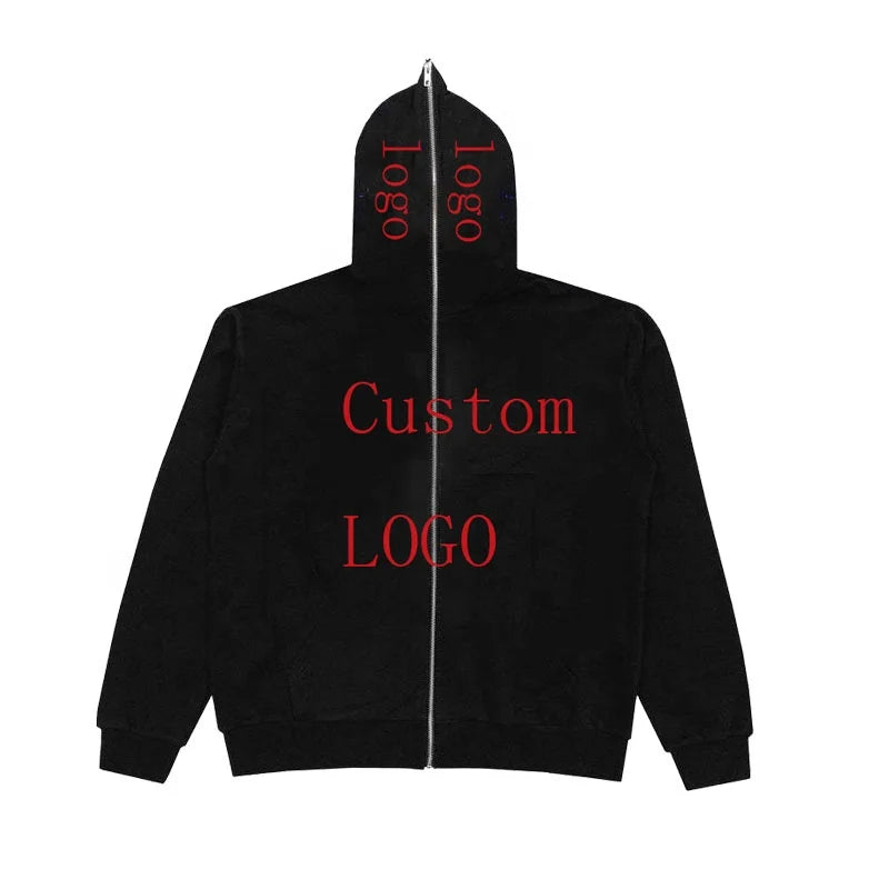 Hot Sale Professional Custom Solid Full Face Zip Hoodie for Men Autumn Polyester/Cotton