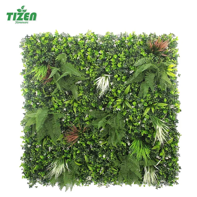 Tizen 3D Outdoor and Indoor Wall Jungle Decoration Panel  Boxwood Artificial Green Plant Grass Wall