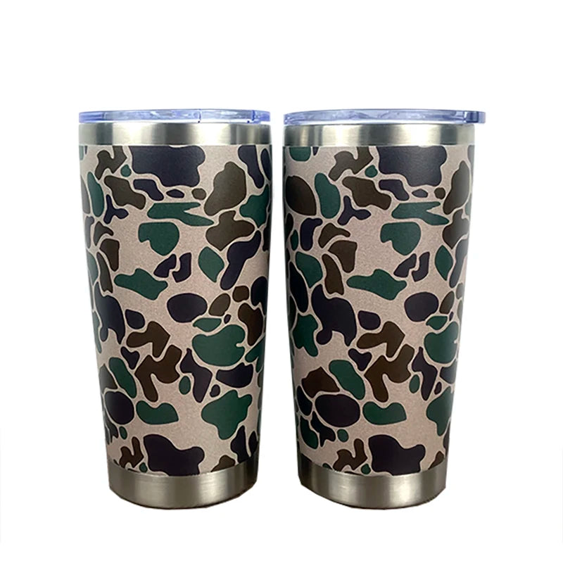 Powder Coated Camo Wine 20oz Coffee Customize Insulated 304 Stainless Steel Tumblers Wholesale Bulk Mug Cup Vasos Termos 20 oz