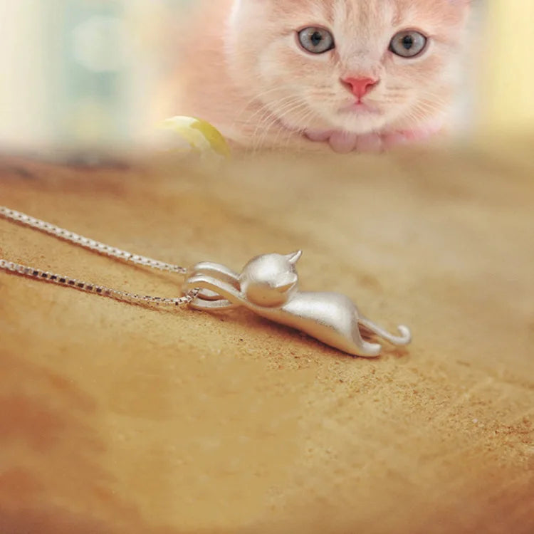 New Arrival Kitty Necklace Jewelry S925 Sterling Silver Necklaces Cats Pendant Necklaces for Women Girls