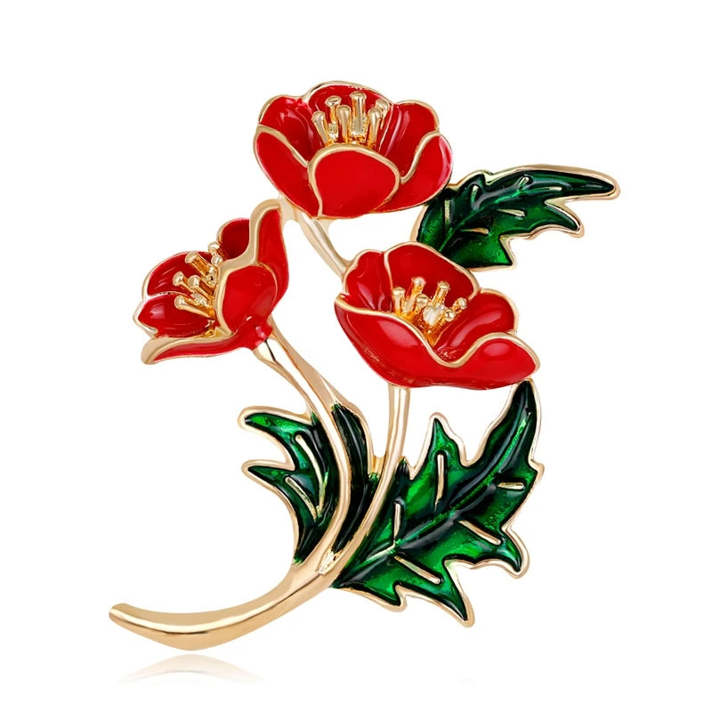Fashion Flower Brooches with Enamel Craft Customize Zinc Alloy Pins Beauty Gifts for Lady