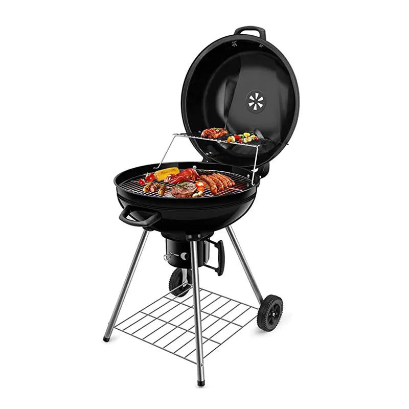 Dropshipping 22.5 Inch Charcoal Grill With Large Cooking Grate Heavy Duty Charcoal BBQ Grill Portable Camping Standing Grill