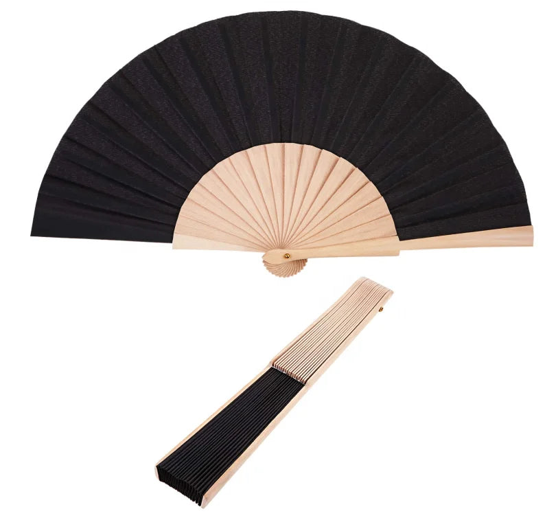 Wholesale 23cm Pure Color Spanish Bamboo Wooden Hand Folding Fan Classic Sport Style Home Decoration Business Gifts Wedding