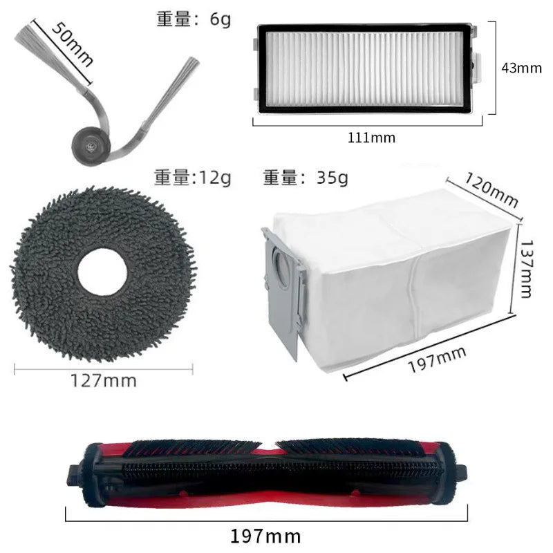 Roborock Saros Z70/G30 Robot Accessories Manual/Electric Plastic Main Roll Filter Reusable for Car/RV Space Sweeping