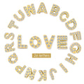 EManco Fashion Luxury Jewelry Stainless Steel Perforated Full Zirconia A-Z 26 Letters Pendant Accessory for Making Necklace