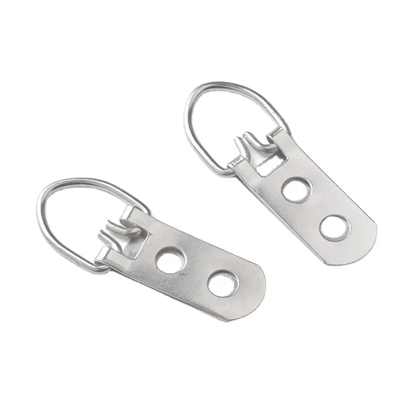 TAISHENG TS-K007 Double Hole Zinc Plated Iron Safety Hooks for Heavy Duty Picture Hanging with D Ring