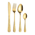 Wholesale Flatware Set Stainless Steel Dinner 4pcs Steak Knife Dessert Fork and Coffee Spoon Party Vintage Cutlery Set Gift Box