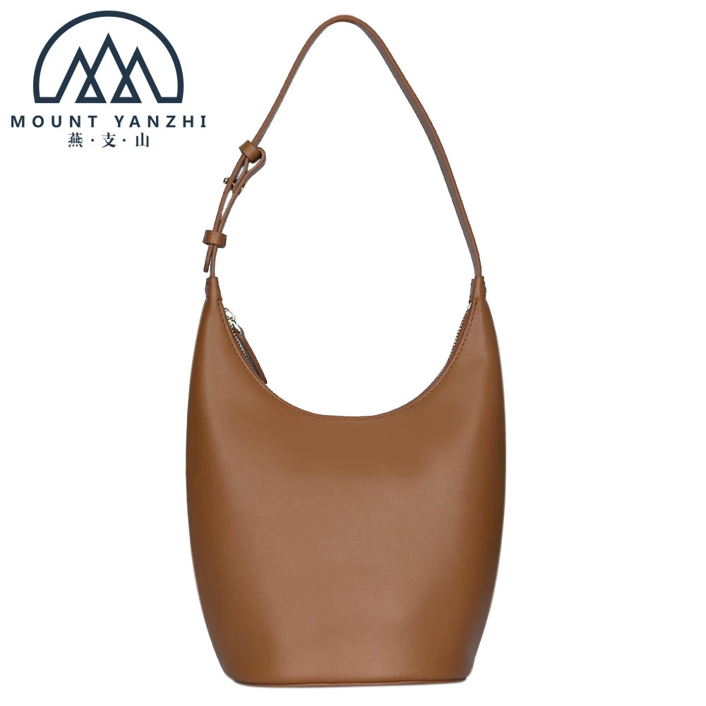 Custom Logo Luxury Woman's Leather Handbags with Single Strap Handmade Genuine Leather Tote Shoulder Bags for Women