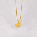 Fashion Stainless Steel 18K Gold Plated Box Chain Double Heart Pendant Necklace for Women