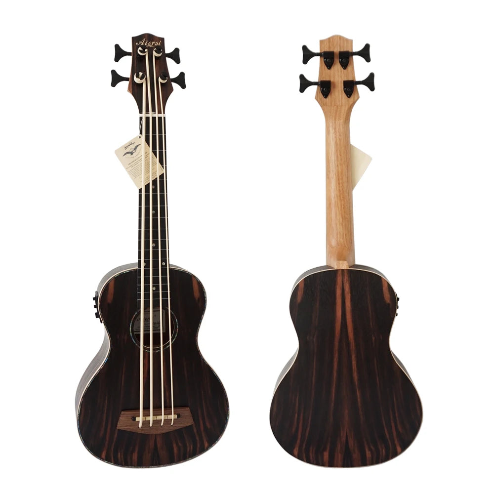 Wholesale Price Aiersi Brand High Grade Java Ebony 30 Inch Guitar OEM Ukulele Bass Electric with Pickup Hot Sale Gig Bag Musical