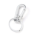 OEM Vintage Custom Engrave Logo Luxury Cowhide Premium Genuine Leather Carabiner Keychain Stylish Fashionable with Engraved Logo