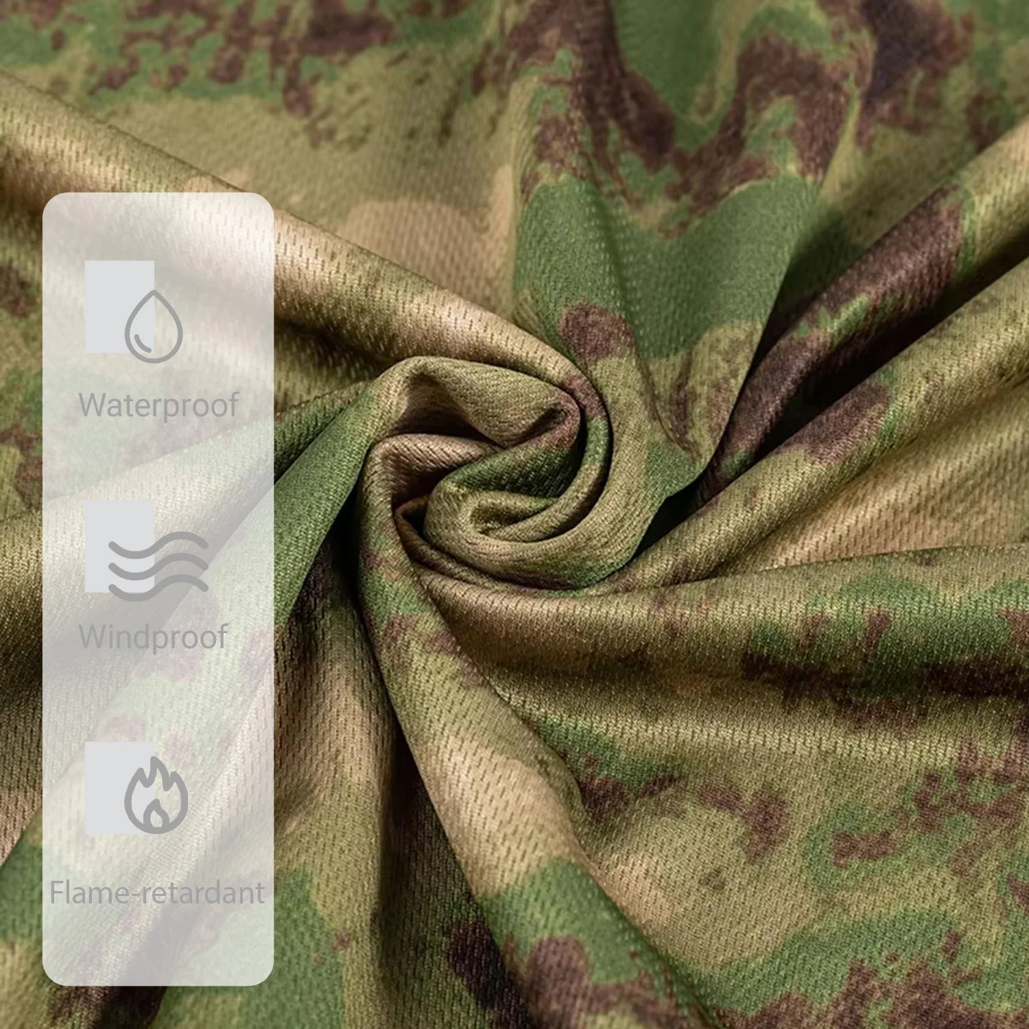 100% Polyester Green Birdseye Mesh Fabric Anti-Static Camouflage Printed for Uniform Breathable and Comfortable