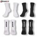 Darevie White Black Sublimated Road Cycling Bike Socks Sport Knitted Cycling Socks Men
