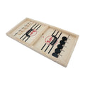 Fast Sling Puck Game Wooden Tabletop Ice Hockey Board Game with 4-in-1 Combo Set Eco-Friendly Classic Design for Adults & Kids MegaBDM