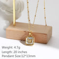 Delicate 18K Stainless Steel Butterfly Pendant Necklace Shell Square Sweater Chain Jewelry Valentine's Day Gift