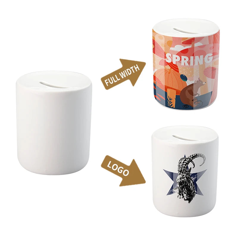 11oz White Coated Top Grade Personalized Sublimation Money Bank