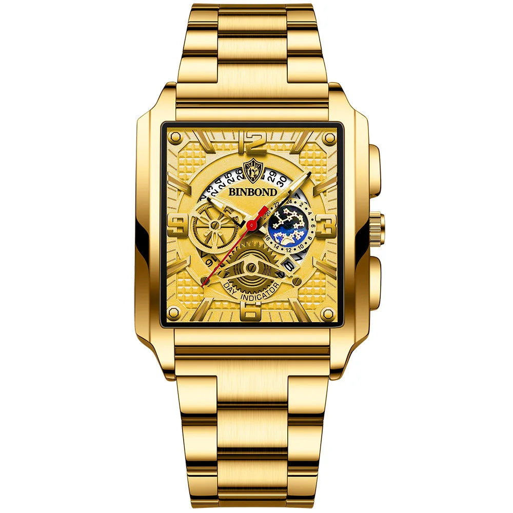 2024 Stainless Steel Material Quartz Watch Water Proof Men Watches Luminous Hands Wristwatch
