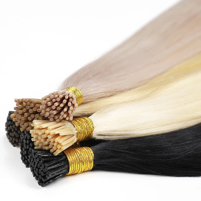 22 Inch 100g I-tip Human Hair Extensions 100% Remy Russian Virgin Hair Itips Straight Double Drawn I Tip Human Hair Extensions
