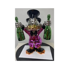 Custom Art Sculpture Ready to Ship Lovely Cartoon Duck Decorative Electroplating Resin Duck Statue Fiberglass Duck Sculpture