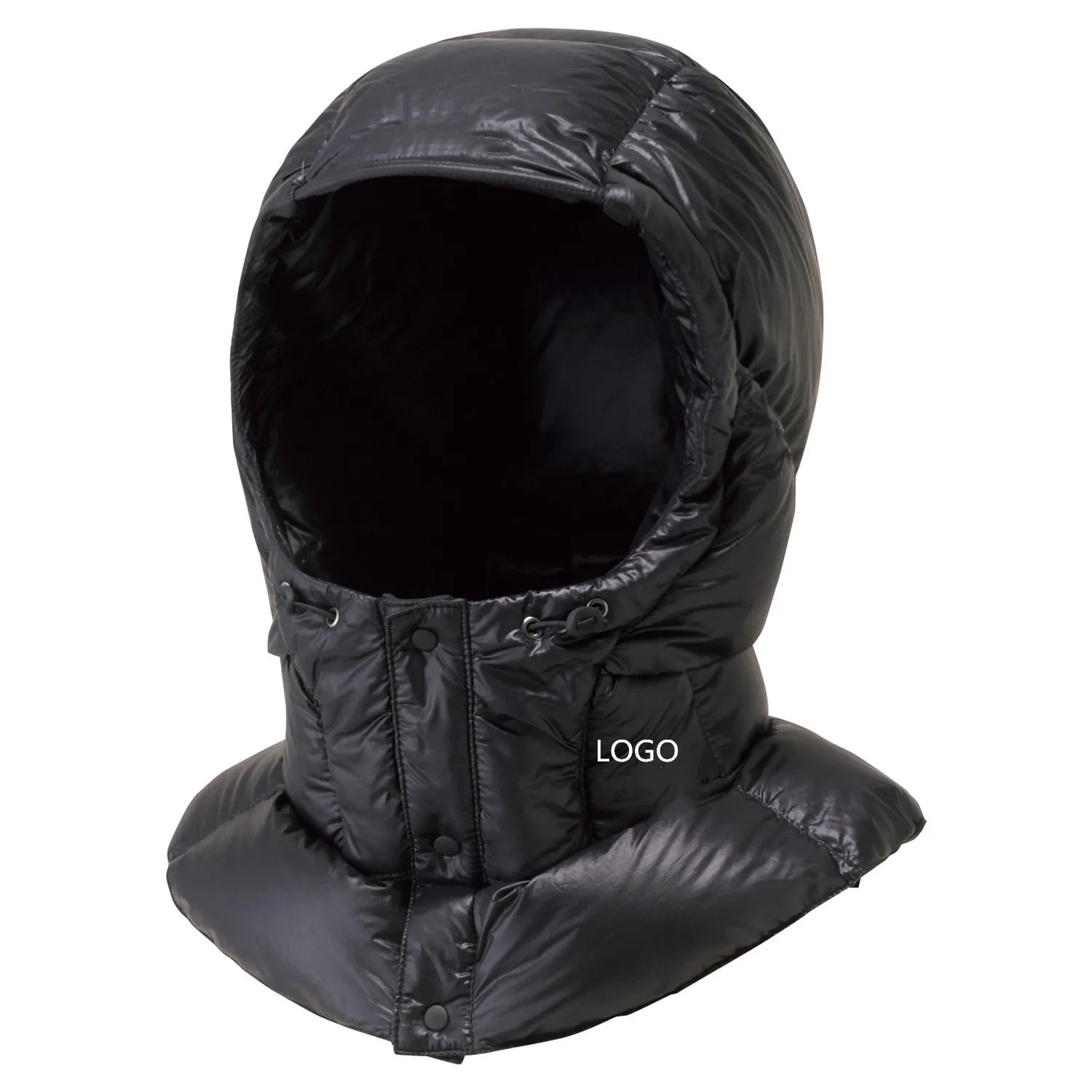 Nylon Fabric 800 Fill Power Waterproof Ultra-light Windproof Winter Sports Camping Down Hooded Scarf Hat