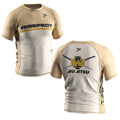 Warrior Pattern Japanese Illustrator Designed Rash Guard Compression Shirt Stretch Fabric and Sweat Moisture for BJJ Jiu-Jitsu