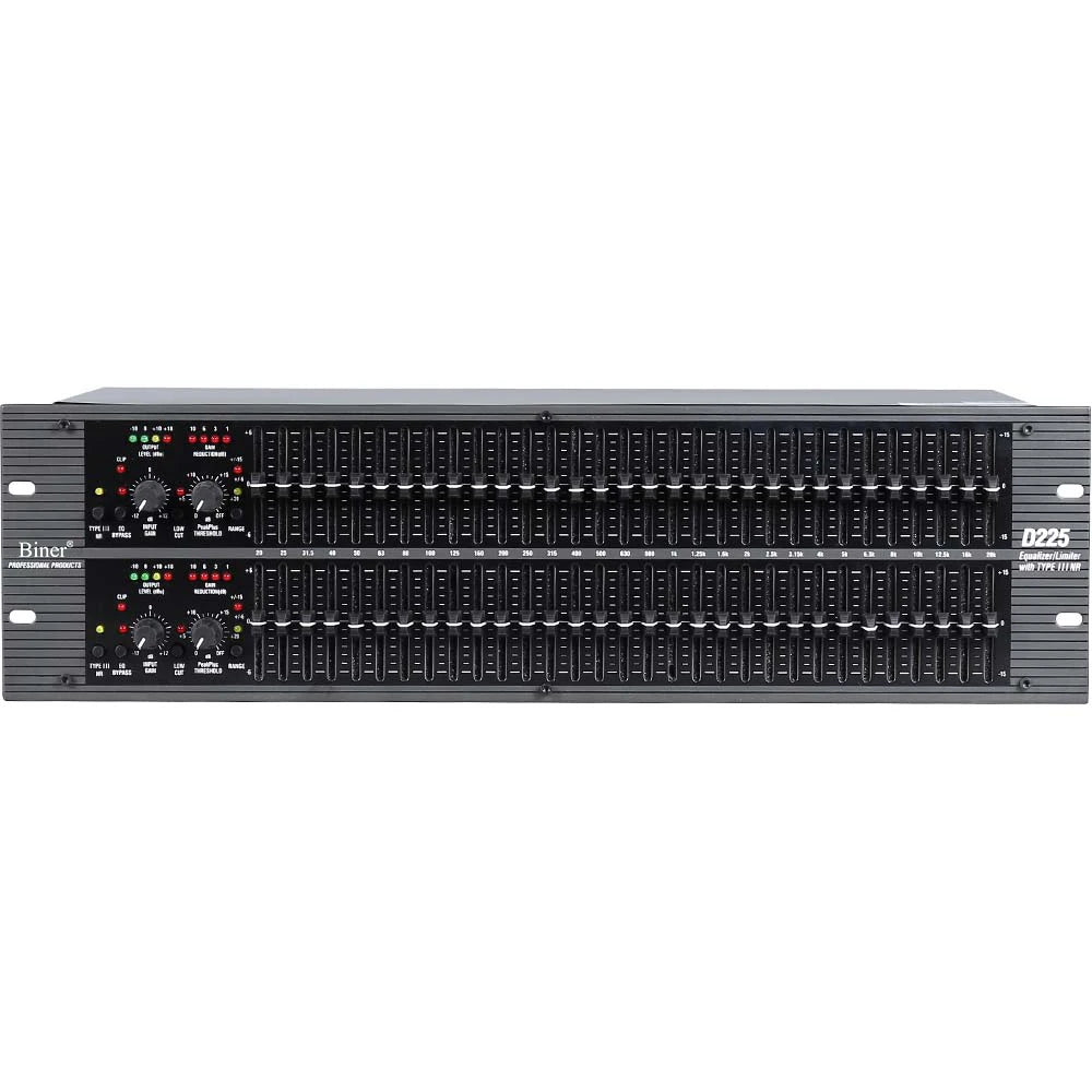 Biner D225 Professional Anti-Howling Double 31-Segment Equalizer for Stage Performance KTV