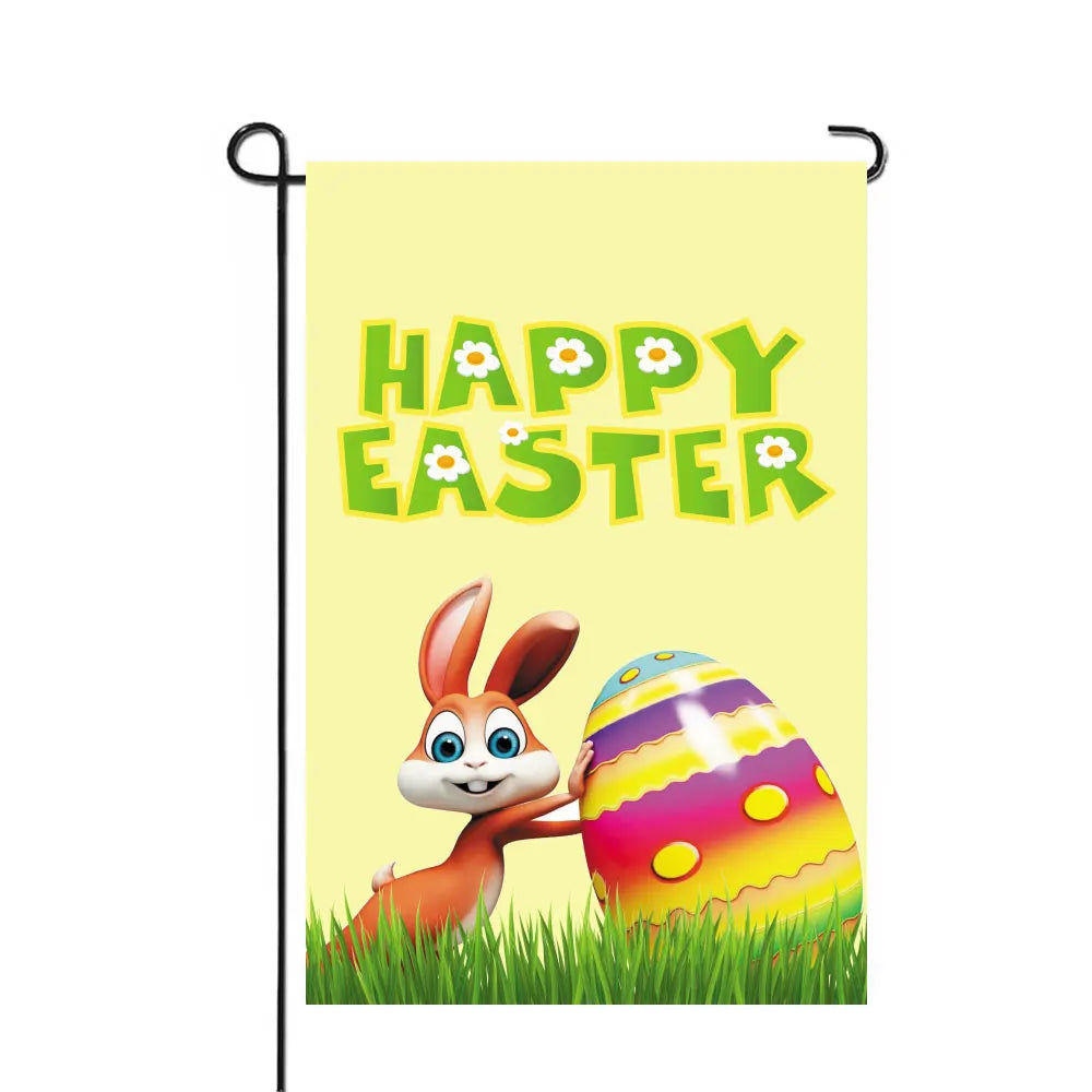 Wholesale Custom 12x18 Vertical Double Sided Printing Happy Easter Garden Flag Indoor Banner for Party Home Decorations