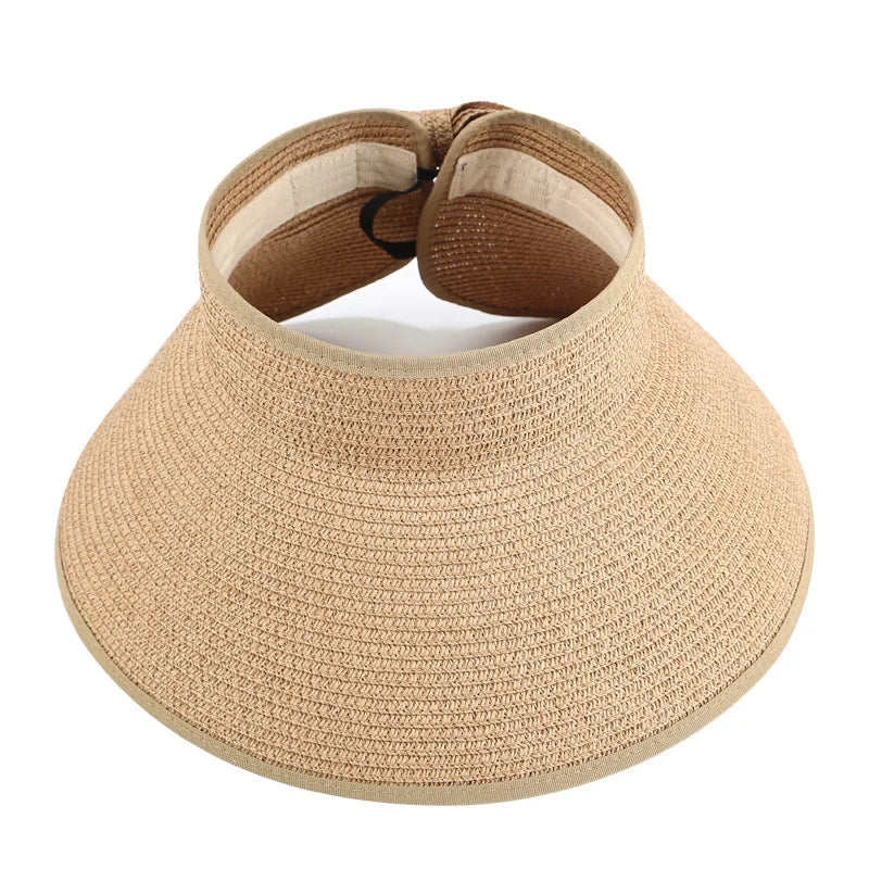 Fast Delivery Custom Logo Foldable Women's Straw Hat for Travel Fishing Outdoor Sports Casual Beach Cycling