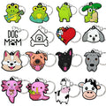 Rubber Key Chains Kawaii Animal Cartoon Dog Frog Cat Snake Duck Shape Non-Toxic Durable Key Holders Fit Kids Toy Jewelry