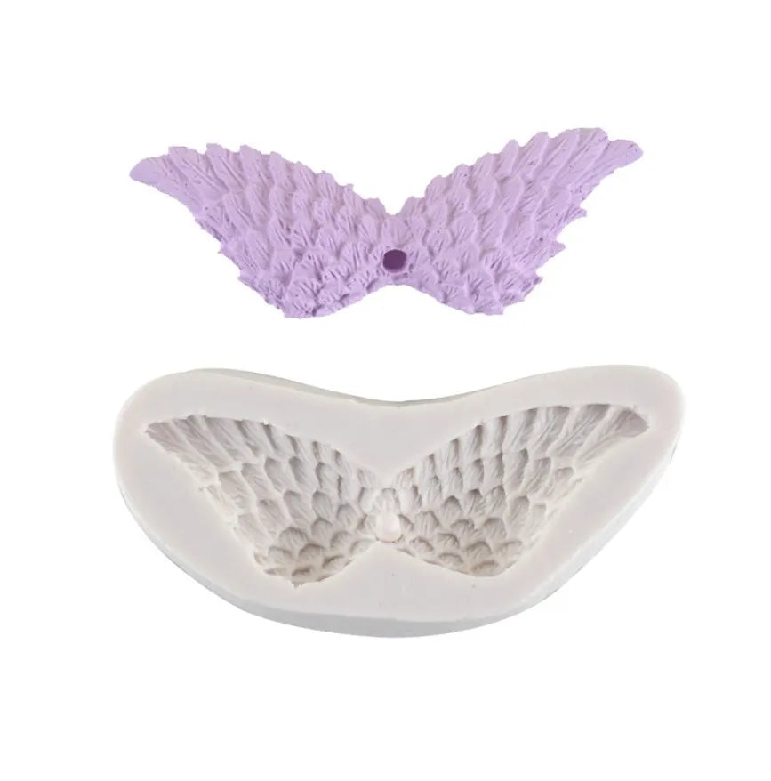 DIY Baking Tools Angel Wing Feather Pink Fondant Silicone Mold