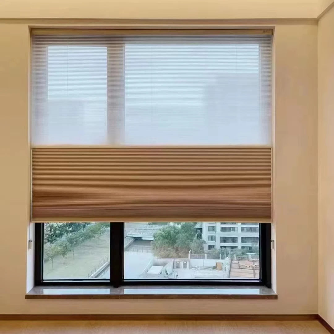 Battery Operated 100% Blackout Smart Roller Day and Night Honeycomb Cellular Blinds Sheer Blinds Indoor