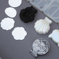 DM458 Shell Cat Flower Shape Foldable Portable Cosmetic Mirror Silicone Mold Epoxy Resin Handheld Pocket Makeup Mirror Mould