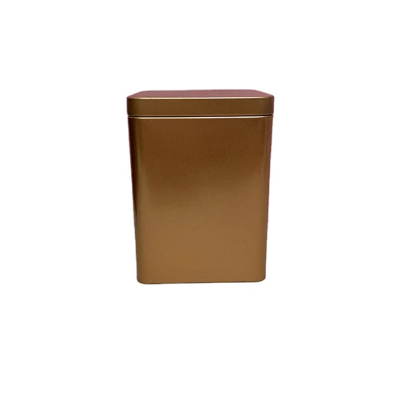 Custom Printed Empty Small Square Candy Cookies Packaging Tin Box Can Coffee Spice Tea Tins