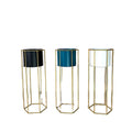 Wholesale Indoor Gold Wrought Iron Display Rack Square Design Corner Vase Garden Steel for Home Balcony Flower Stand for Plants