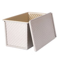 For Carbon Steel Non-Stick Corrugated Pullman Toast Box Bread Baking Tray Loaf Pan with Sliding Cover Lid