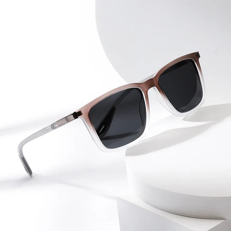 Simple Solid Colors Outdoor Plastic Metal Square Shaped Gradient Frame Glasses UV400 Protection Colorful Men Women Sunglasses