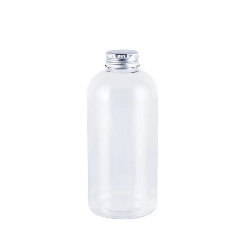 500ml Round Shape PET Transparent Juice Beverage Plastic Bottle Disposable Water Bottle With Aluminum Screw Cap