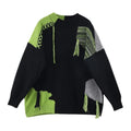 Factory Wholesale Autumn and Winter Pullover Korean Style Lazy Soft Waxy Knitwear O-neck Color Block Knitted Sweater for Men