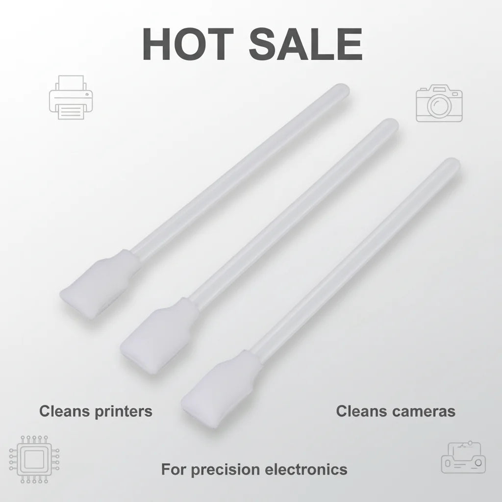 2026 Hot Sponge Lint Free Foam Tip Rectangle Head Industrial Cleanroom Foam Swab for Printer Head