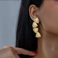 Exaggerated Metal Gold Plated Stud Earrings for Women Earring Accessories Fashion Jewelry Charms