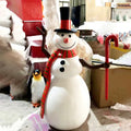 Life Size Led Snowman Sculpture/ Fiberglass Snowman Outdoor for Ornaments/ Giant Christmas Snowman Decorations