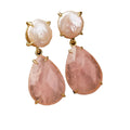 Luxury Crystal Teardrop Earrings for Women Fashion Jewelry Amethyst Quartz Pearl Earrings Wholesale Bulk